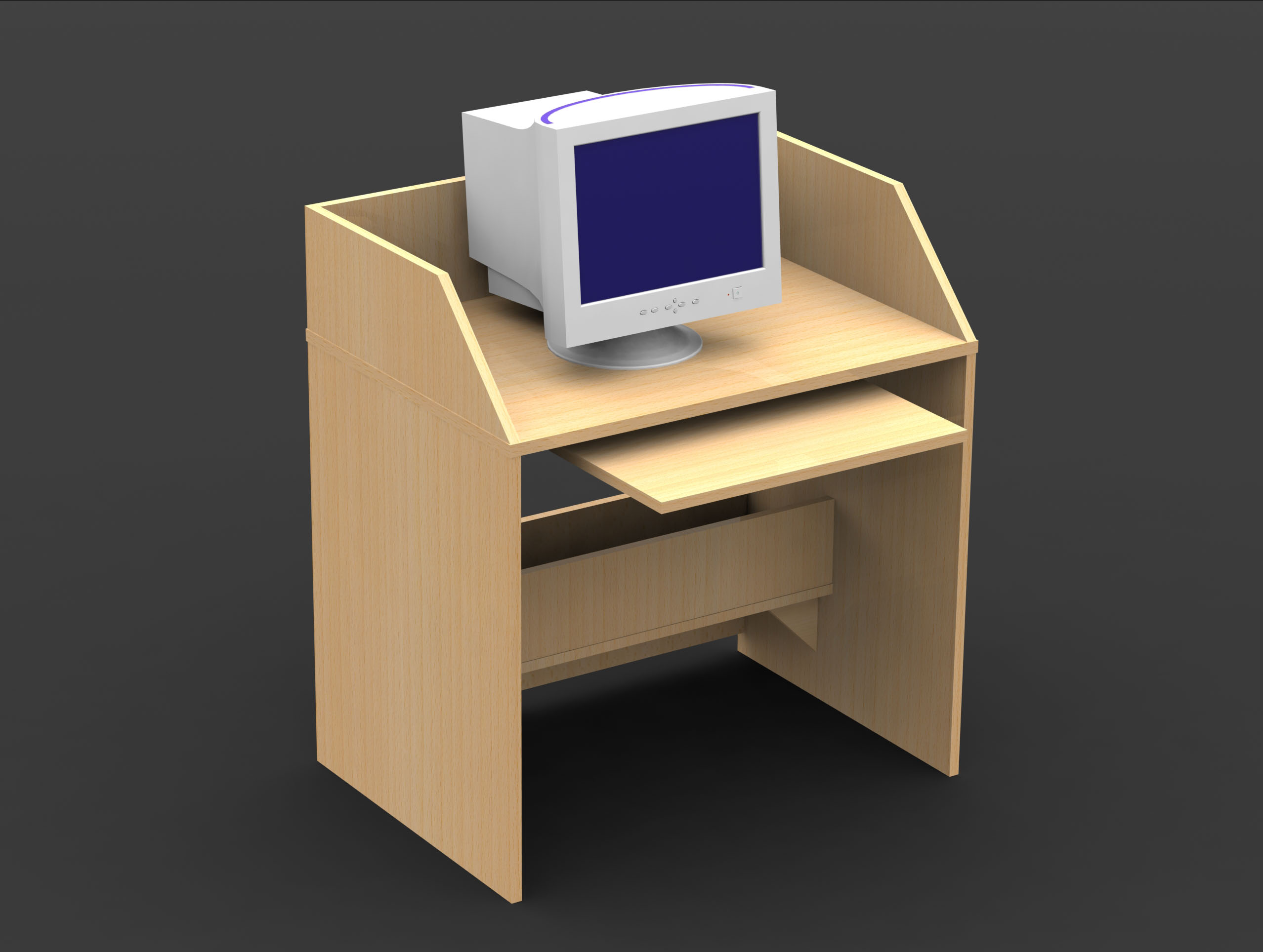 Стол компьютерный, 3D модель