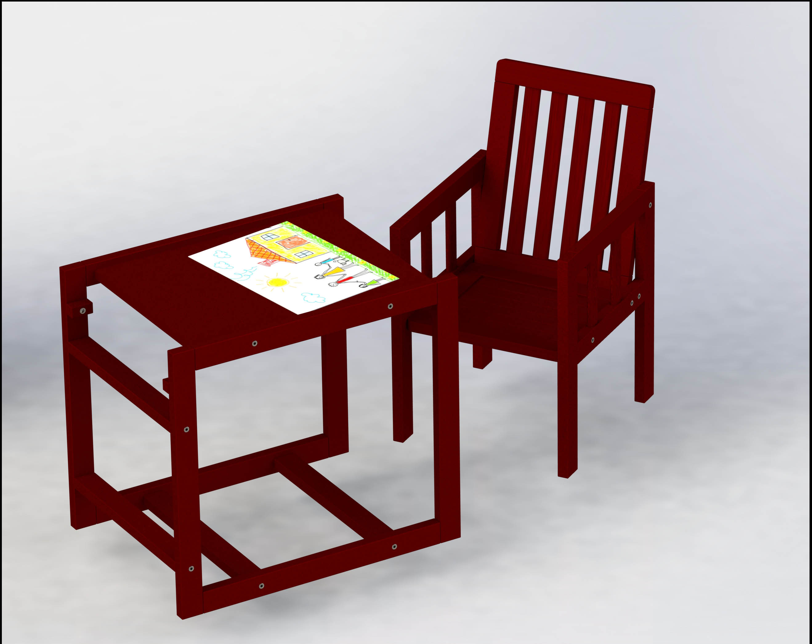 Стул для кормления, 3D модель